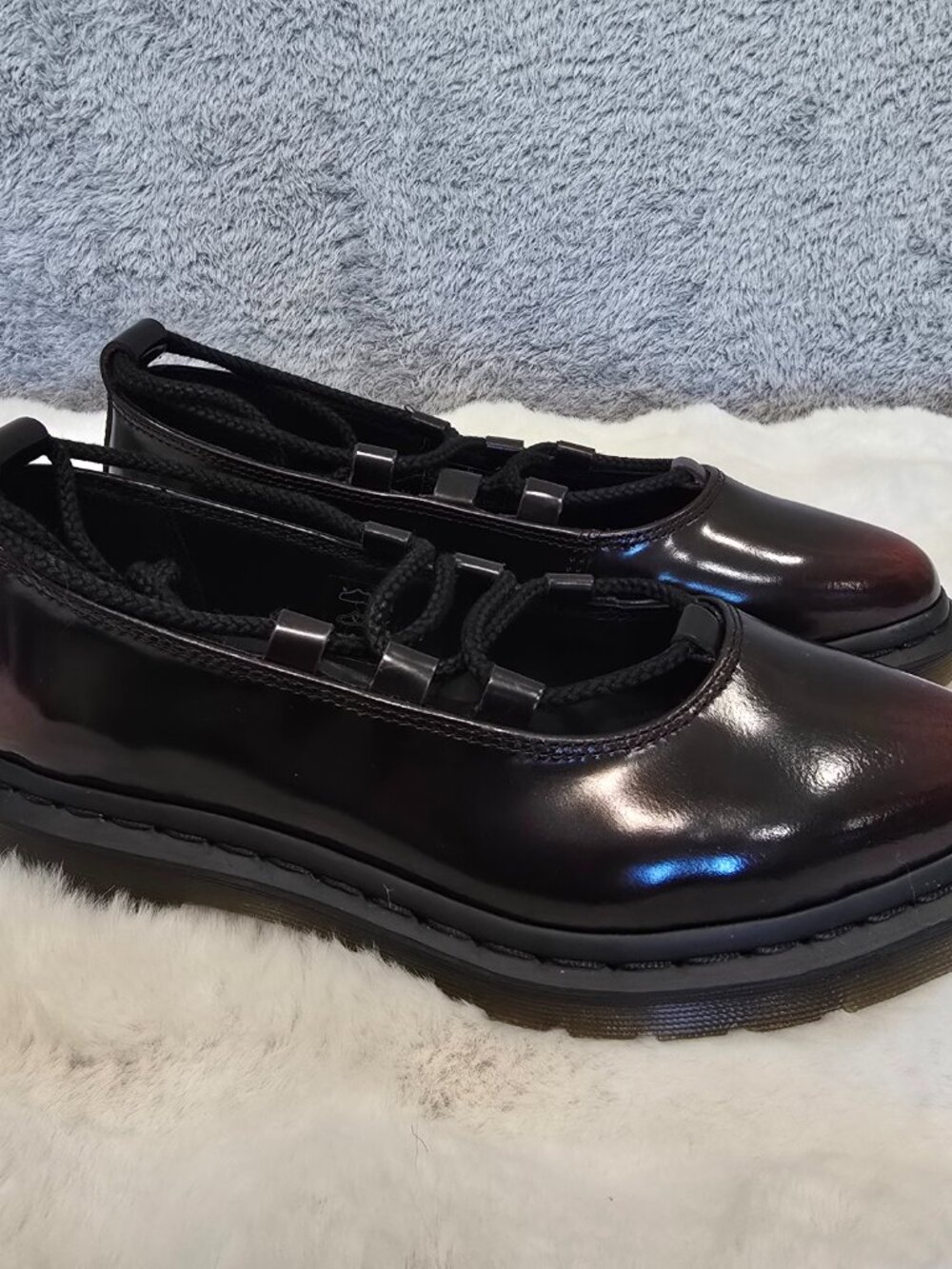 Dr. Martens Elphie II Cherry Red Arcadia Leather Ballet Inspired Womens NEW - Picture 5 of 9